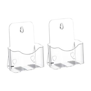 Imagem de Amagogo Organizador de porta-brochuras de acrílico multiuso, placa de livreto, suporte transparente para exibição em mesa ou parede para cartão de visita, 17 Cm X 8.5 Cm X