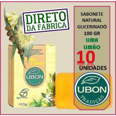 Imagem de Kit 10 Sabonete Glicerina Em Barra Lima Limão 100g com óleo essencial 