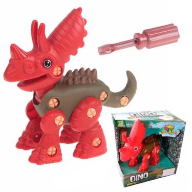 Imagem de Dinossauro Monta E Desmonta Brinquedo Colorido Com Ferramenta Educativ
