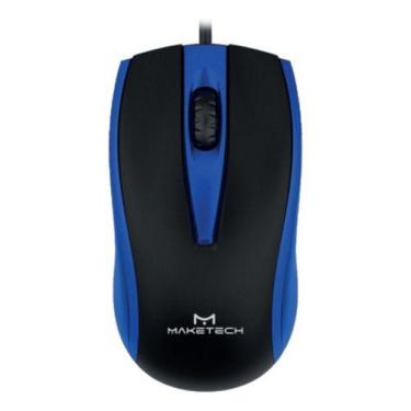 Imagem de Mouse Com Fio Maketech Mf-0871pa 3 Teclas 1000 Dpis Usb, Preto/Azul