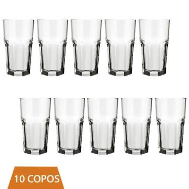 Imagem de Conjunto 10 Copo Bristol Transparente 340ml Vidro Drinks - NADIR FIGUE