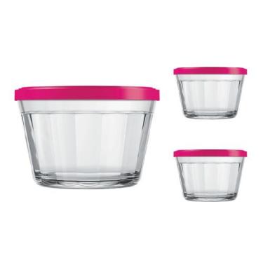 Imagem de Pote Vidro Americano C/Tampa Cores Cereal Bolacha 350ml 2Un - NADIR FI