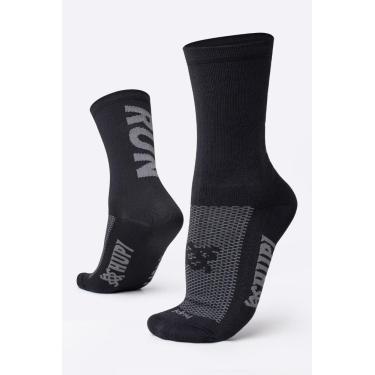 Imagem de Meia para Corrida HUPI RUN Preto/Cinza 1 Par Cano Médio, Cor: Preto/Cinza, Tamanho 36-42