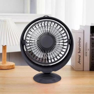 Imagem de Mini Ventilador de Mesa Portátil Redondo Silencioso com Cabo USB – Design Compacto E Inclinação Ajustável, Compacto para Escritório, Estudo e Viagem