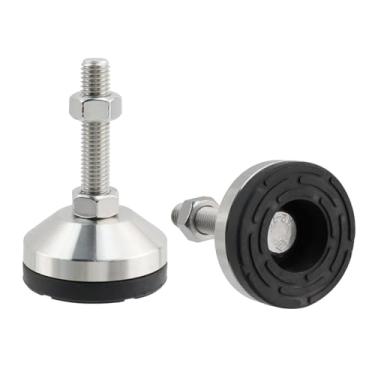Imagem de KUMGROT Pés de nivelamento ajustáveis resistentes de 9,5 cm de 2,23 cm, base ajustável de aço inoxidável, para gabinete, bancada de trabalho ao ar livre, geladeira e prateleiras de mercadorias, 2