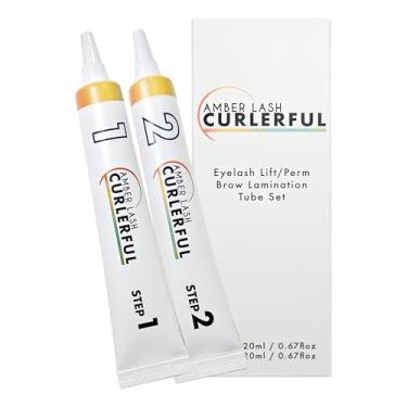 Imagem de Amber Lash Curlerful, conjunto de tubos de laminação de sobrancelha, para permanente de sobrancelha profissional, passo 1 e passo 2, 20 ml / 0,67 floz cada