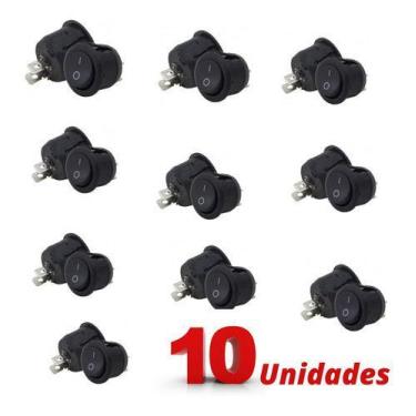 Imagem de Combo 10un Chave Gangorra Mini Interruptor Liga e Desliga Redonda Univ
