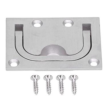 Imagem de Piso de aço inoxidável Yacht Buckle Handle Construído em Pull Tipo Flat Top Lifting Knob Pequeno Semi Circular Notch Design Marine Grade Resistente à corrosão para Barcos Iates e