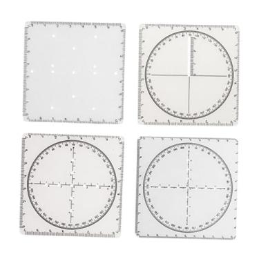 Imagem de Generic Régua geométrica multifuncional de 4 peças, régua de funções matemáticas, estênceis de desenho para escritório