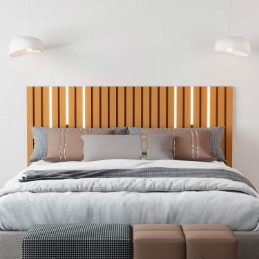 Imagem de Cabeceira Ripada Suspensa Casal E Queen Com Led Nature Maracá Jb Bechara