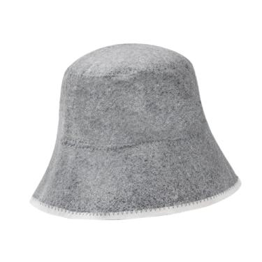 Imagem de Gralara Chapéu de sauna Vaporarium chapéu reutilizável protege contra superaquecimento boné de sauna de feltro macio para banho de inverno banheira de spa