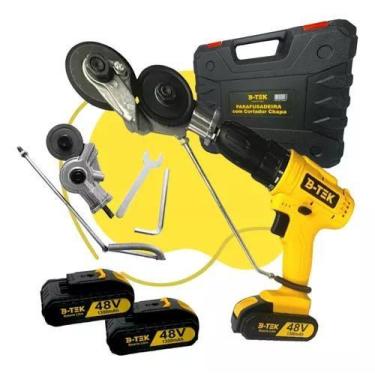 Imagem de Parafusadeira Elétrica Adaptador Cortador Chapas Portátil - B-tek Teso