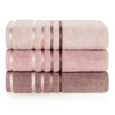 Imagem de Kit 3 Toalhas De Rosto Lumina Karsten Fio Penteado 48x80 Cm (Rosê - Pétala - Rosa Vintage)