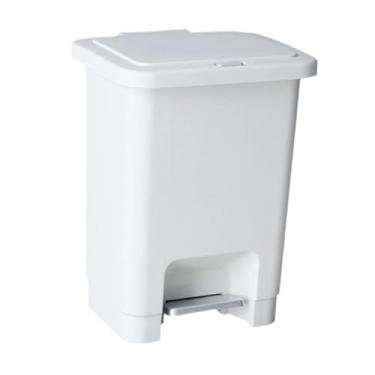 Imagem de ＫＬＫＣＭＳ Lixeira com pedal, cesto de lixo versátil, lixeira com tampa para escritório, banheiro doméstico e perto da mesa, Branco Cinza