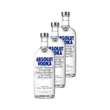 Imagem de Vodka Original 1 Litro 3 Unidades Absolut