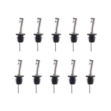 Imagem de 10 pçs aço inoxidável vinho licor pourer garrafa pourer bico cônico co