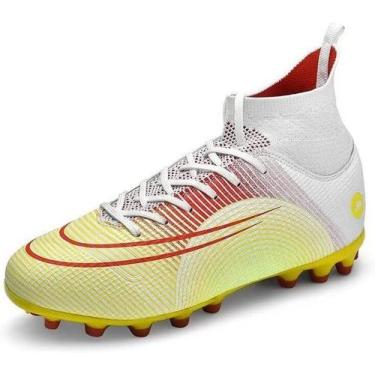Imagem de Tênis de futebol masculinos de futebol com pontas longas, couro e borr