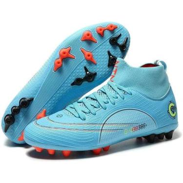 Imagem de Tênis de futebol masculinos de futebol com pontas longas, couro e borr