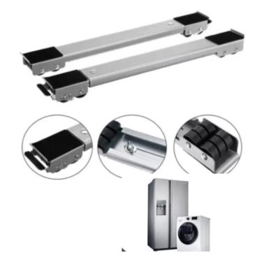 Imagem de Base Suporte Geladeira Rodinhas Máquina Lavar Fogão Freezer