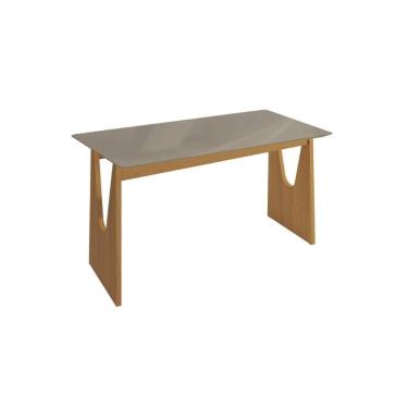 Imagem de Mesa de Sala Jantar Mila Premium Madeira Maciça c/ Tampo Madeirado c/ Vidro 120x80cm Carvalho/Freijo Bronze - Kappesberg