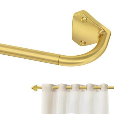Imagem de Varetas de cortina GXOACKJ Gold 5/8 polegadas ajustáveis 122-213 cm