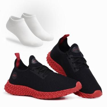 Imagem de Combo Tênis Masculino Esportivo Com Meia Perfeito para Caminhar, Trein