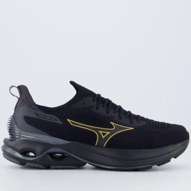 Imagem de Tênis Mizuno Wave Mirai 7 Preto e Dourado, 42