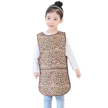 Imagem de Avental infantil Plie impermeável sem mangas com bolsos para idades de 1 a 8 anos da Plie, Brown Animal, Medium