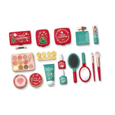 Imagem de menolana Kit de maquiagem infantil para brincadeiras de faz de conta, conjunto de beleza para brincadeiras de faz de conta, maquiagem falsa engraçada, 17 Unidades
