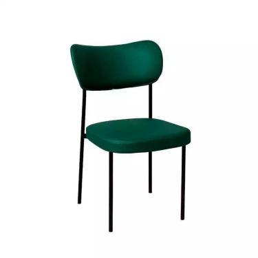 Imagem de Cadeira Sala De Jantar Pés Em Aço Verona Sintetico Ds Home Sintético Verde