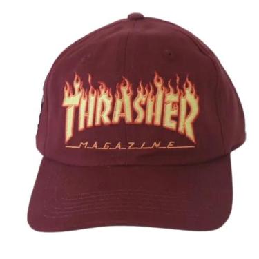 Imagem de Boné Thrasher Aba Curva Dad Hat Flame Logo Skate Original - Thrasher M