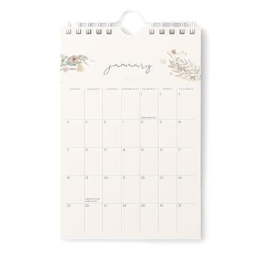 Imagem de Karto Calendário de parede pequeno 2026 - vertical 15 x 23 cm de janeiro de 2026 a junho de 2027 - pequeno, versátil e fácil de planejar com o calendário mensal de mesa estética - bege verde