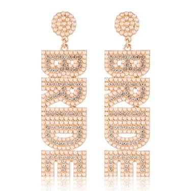 Imagem de Brincos de noiva, brincos de noiva de strass, brincos de noiva com contas pendentes de cristal, acessórios de joias de casamento para mulheres, casamento, noivado, presente