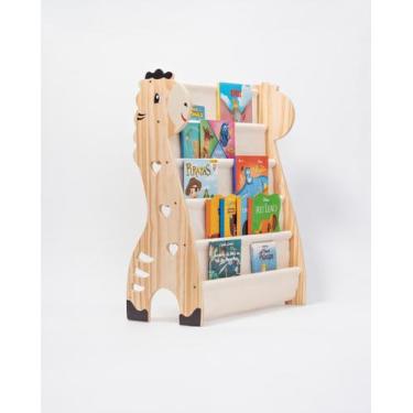 Imagem de Rack Para Livros Infantil, Livreiro Girafa Montessoriano Bege Cru - Cu