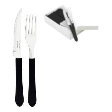 Imagem de 2X Kit Restaurante 6 Garfos + 6 Facas 12 Talheres Tramontina