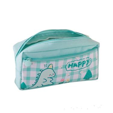 Imagem de Estojo de lápis Cute Dinosaur, papel de carta de lona de grande capacidade