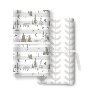 Imagem de TotChill Capa para trocador de fraldas extra elástica, ultramacia de malha de jérsei premium, unissex para meninos e meninas, serve para todas as mesas/cômoda padrão - pacote com 2