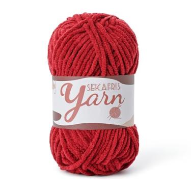 Imagem de Fio de veludo fofo para crochê, cobertor de bebê para crochê macio, 50 g (65,6 jardas) fios amigurumi, fios de crochê de chenille de pelúcia, fio de quebra-cabeça para artesanato de tecelagem de