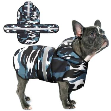 Imagem de Paiaite Capa de chuva para cães: Poncho com capuz, jaqueta impermeável durável com listras refletivas para segurança, ajuste ajustável com orifício de coleira conveniente, perfeito para cães pequenos