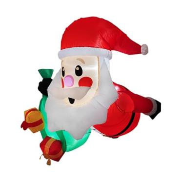 Imagem de Baoblaze Papai Noel inflável para decoração de Natal, enfeite festivo com luzes, figura inflável, novidade para o jardim de inverno.