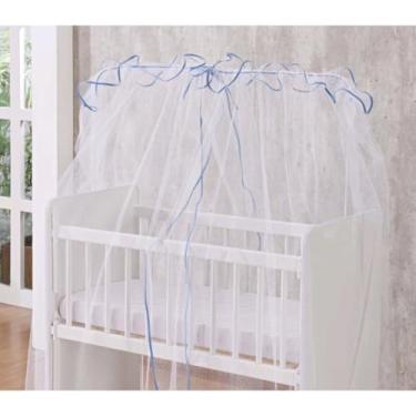 Imagem de Mosquiteiro para Berço Americano e Nacional – Tela Tule Antimosquito para Bebê, Cortinado Protetor Leve e Resistente, Cobertura Completa(Azul Bebe,BERÇO NACIONAL)