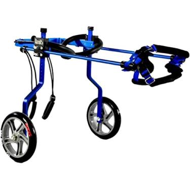 Imagem de PUJPOQRP Cadeira de rodas para cães para animais de estimação, cadeira de rodas ajustável de alumínio assistido, suporte para deficientes, suporte para deficientes, carrinho de animal de estimação com