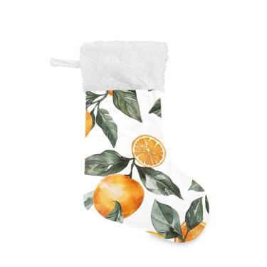 Imagem de xigua Meias de Natal de laranjas personalizadas grandes meias de doces para pendurar presente de Natal para decoração de festa de férias em família, decoração de lareira