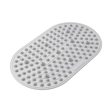 Imagem de OIIBWQ Tapete de massagem para os pés em silicone, antiderrapante com pontos de pressão, tapete de massagem para os pés com partículas para banheiro, jogos, Cinza