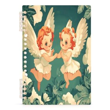 Imagem de Burbuja Caderno de coração Cupidos dos Namorados, papel pautado universitário A5 com 60 folhas, fichário para diário, trabalho, escritório, 1 pacote