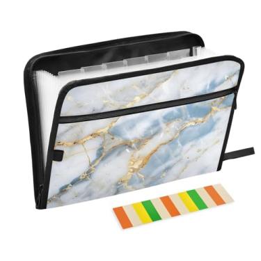 Imagem de CEBUGI Pasta expansível com 13 bolsos, organizador de arquivos sanfonado à prova d'água com etiquetas tamanho A4, organizador de documentos de papel para escola, material de escritório, fundo de