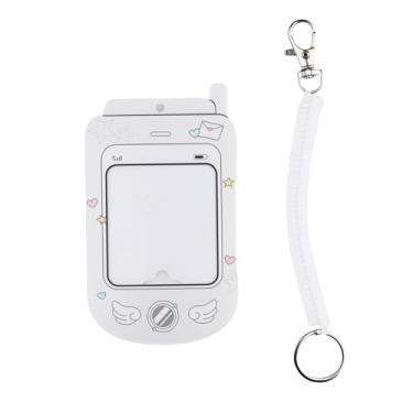 Imagem de Chaveiro vintage para cartão de telefone, porta-cartões de identificação de acrílico, estojo de cartão de foto de desenho animado de 7,6 cm com bobina de pulso espiral, estilo Y2K para fãs de
