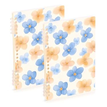 Imagem de Burbuja Cadernos com nome, papel pautado universitário A5 com 60 folhas, fichário para escritório, 2 unidades