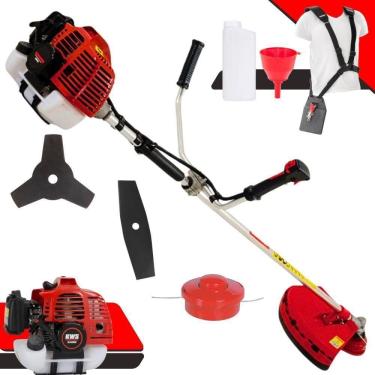 Imagem de Roçadeira Profissional Lateral Kawashima Kw52l À Gasolina 52c 2,5hp Com Faca 3 Pontas + Faca 2 Pontas Duraline 330mm 2,