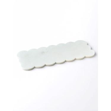 Imagem de EXCHUES Bandeja de mármore natural, tábua de servir de 30,5 x 12,7 cm, organizadores e armazenamento de banheiro, presente de pedra recortada para decoração de bancada de cozinha doméstica (mármore